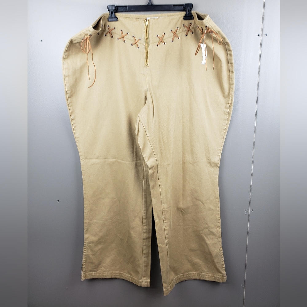 Carolina Blues Plus Cato Plus Sportswear Womens Pants Nwt Size 24W Tan Cotton